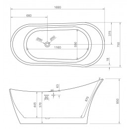 Акриловая ванна ABBER AB9245 белая