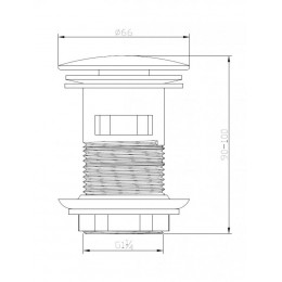 Донный клапан с системой "Клик-клак" с переливом, хром BB-SAT-CRM