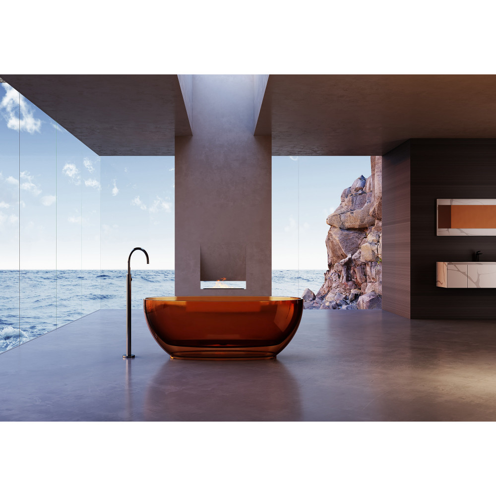 Прозрачная ванна ABBER Kristall AT9703Opal коричневая