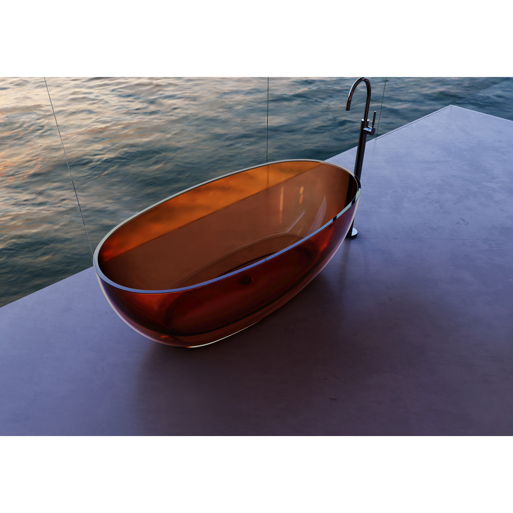 Прозрачная ванна ABBER Kristall AT9703Opal коричневая