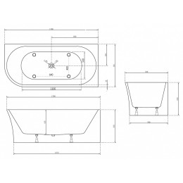 Акриловая ванна ABBER AB9257-1.7 R белая