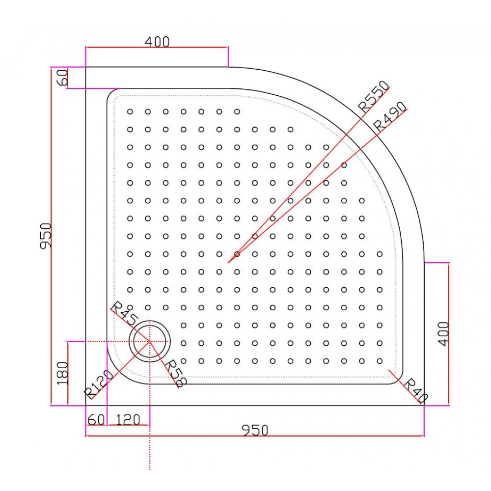 АКРИЛОВЫЙ ПОДДОН CEZARES TRAY-A-R-15-W
