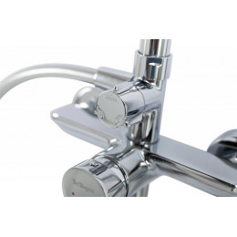 Душевая стойка со смесителем и изливом BelBagno AURORA-VSCM-CRM