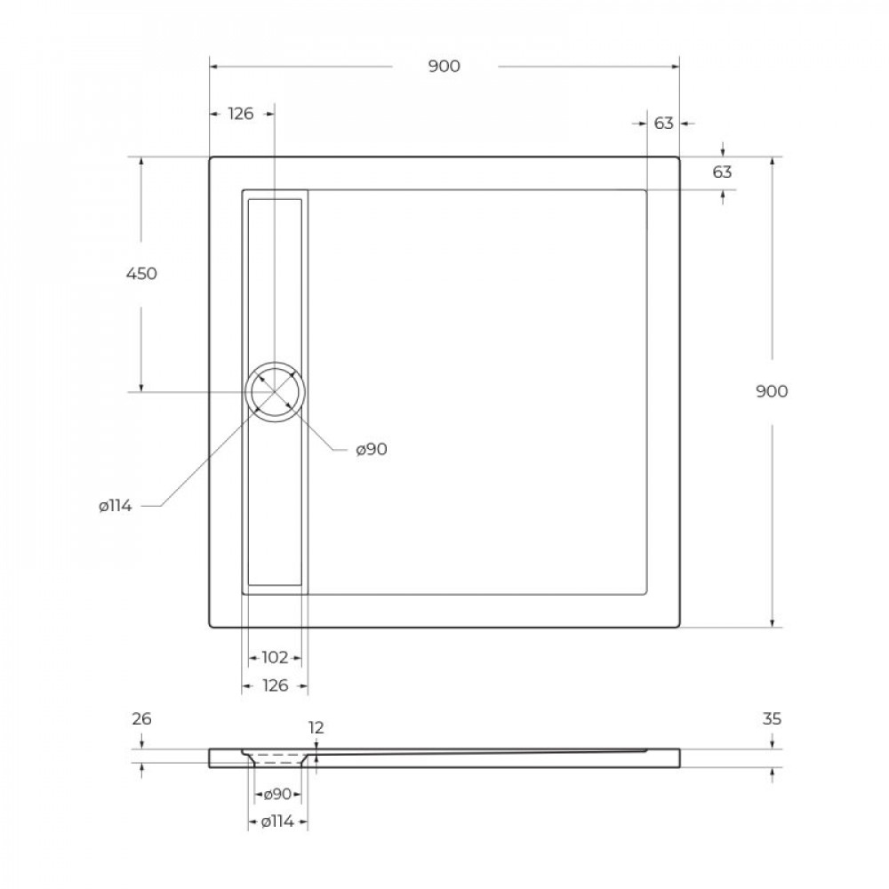 Акриловый поддон BELBAGNO TRAY-BB-DUE-A-4-W0