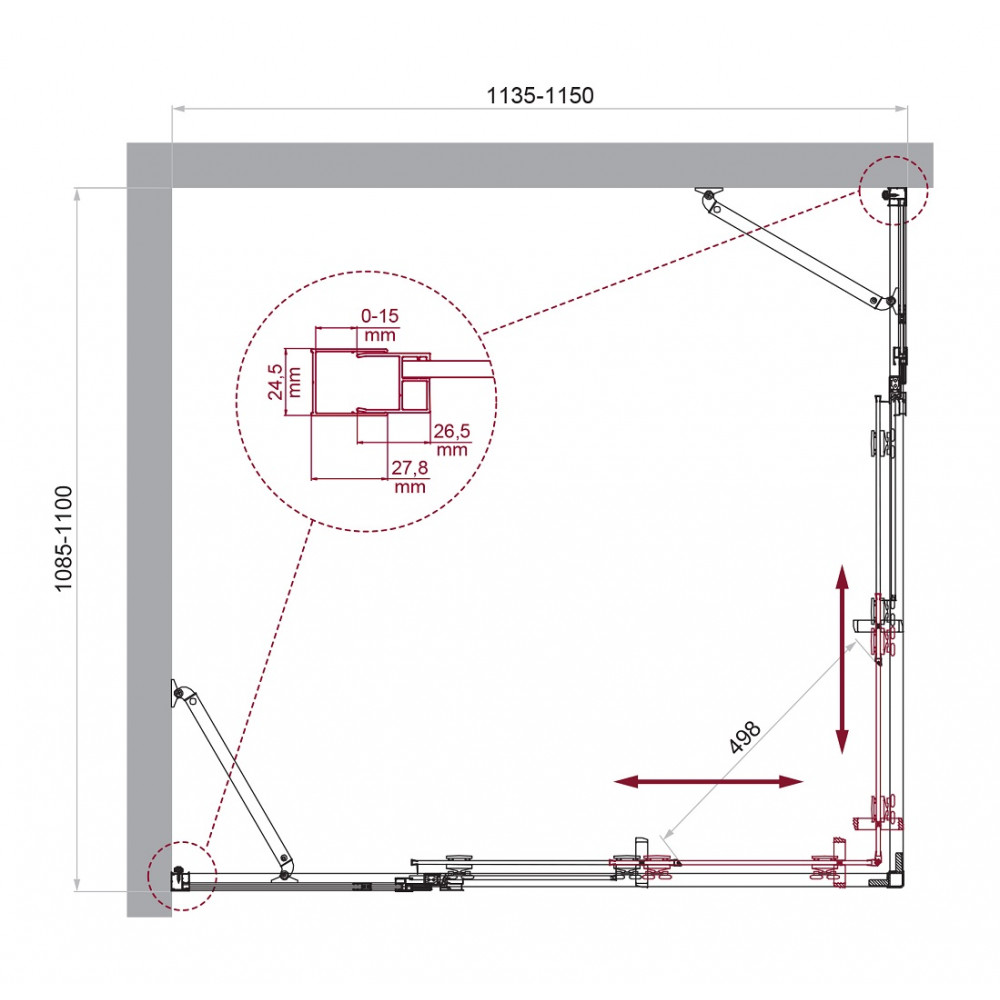 Душевой уголок BELBAGNO LUCE-AH-22