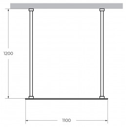 Душевая перегородка CEZARES LIBERTA-L-2 Кронштейн 120 см