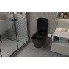 Комплект подвесной унитаз ABBER Rechteck AC1201MB черный матовый с инсталляцией AC0105 и кнопкой AC0120MMG золото матовое