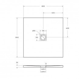 Поддон из искусственного мрамора BelBagno TRAY-MR-UNO-A