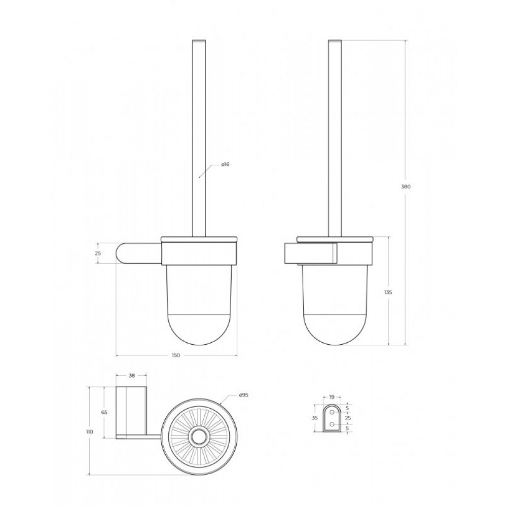 Ёршик для унитаза CEZARES STYLUS-TBS-V
