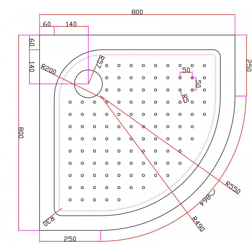 АКРИЛОВЫЙ ПОДДОН CEZARES TRAY-A-R-15-W