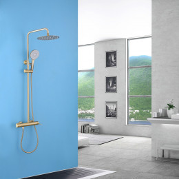 Душевая стойка с изливом, золото матовое, ABBER Emotion AF8816G