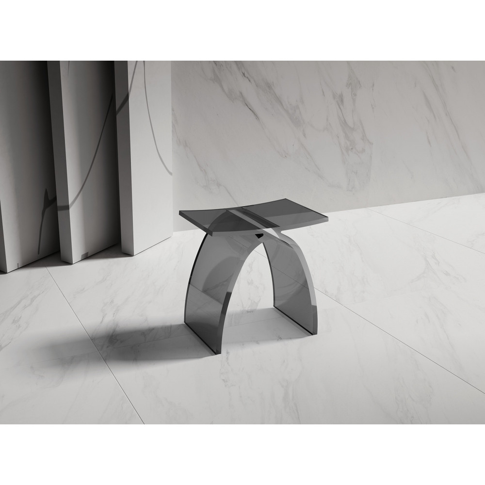 Стульчик для ванной прозрачный ABBER Kristall AT1739Onyx черный