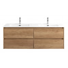 Мебель для ванной комнаты BELBAGNO KRAFT-1200, 1400 с четырьмя ящиками и двойной раковиной