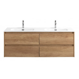 Мебель для ванной комнаты BELBAGNO KRAFT-1200, 1400 с четырьмя ящиками и двойной раковиной