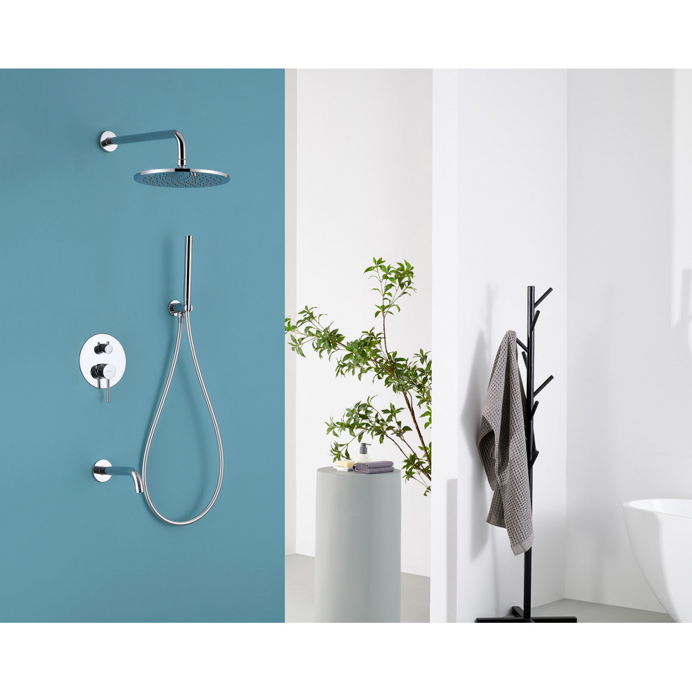 Душевая система ABBER Wasser Kreis AF8117 скрытого монтажа с изливом, хром