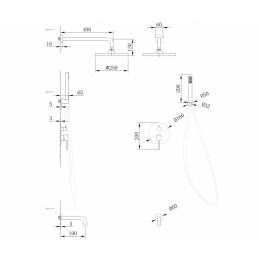 Душевая система ABBER Wasser Kreis AF8117 скрытого монтажа с изливом, хром
