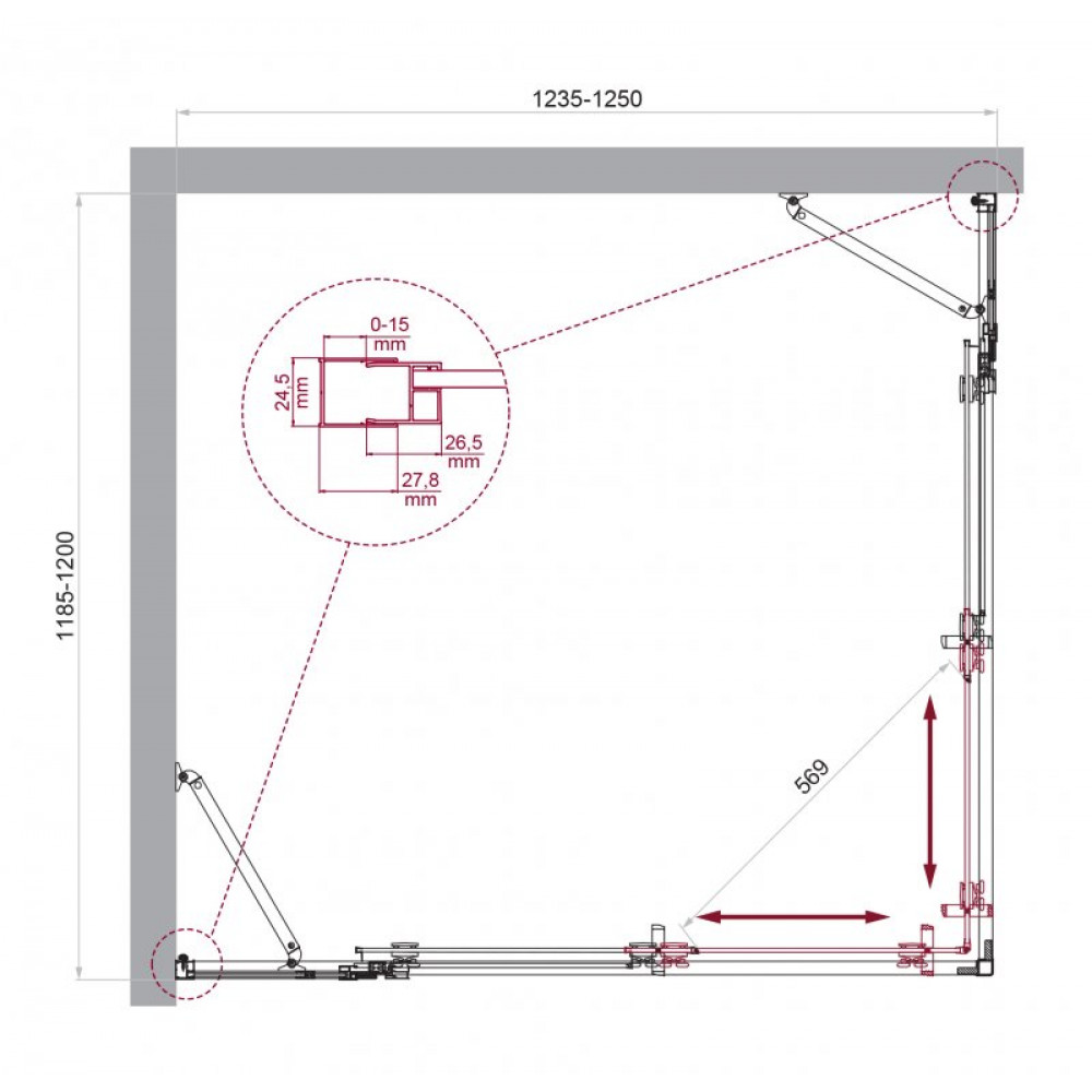 Душевой уголок BELBAGNO LUCE-AH-22