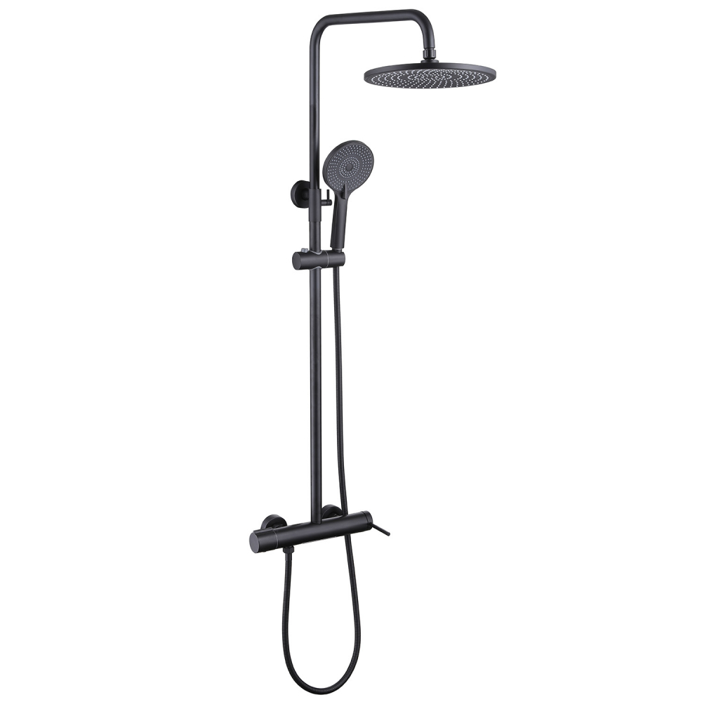 Душевая стойка с изливом, черный матовый, ABBER Emotion AF8816BL