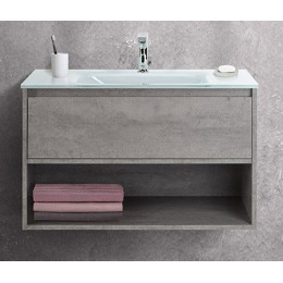 Мебель для ванной комнаты BELBAGNO KRAFT-800 с одним выкатным ящиком и одной открытой полкой