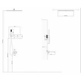 Душевая система ABBER Daheim AF8254B скрытого монтажа с изливом, термостат, черная матовая
