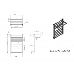 Полотенцесушитель электрический Grota Comfort 530x750 черный