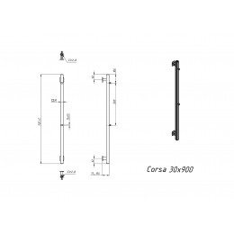 Полотенцесушитель водяной Grota Corsa 30х900 хром матовый