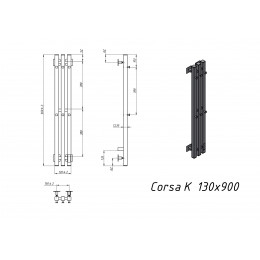 Полотенцесушитель электрический Grota Corsa K 130х900 хром матовый