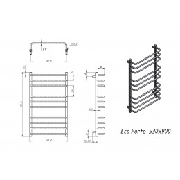 Полотенцесушитель электрический Grota Eco Forte 530x900 хром матовый