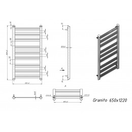 Полотенцесушитель водяной Grota Granito 650x1220 черный