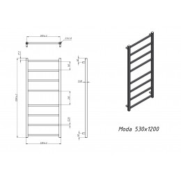 Полотенцесушитель водяной Grota Moda 530x1200 белый