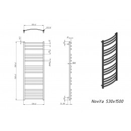 Полотенцесушитель водяной Grota Novita 530x1500 хром глянцевый