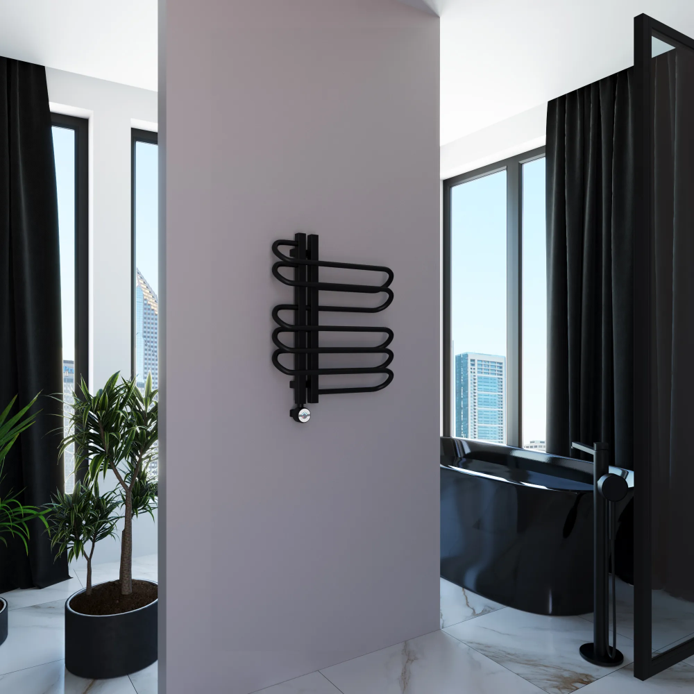 Полотенцесушитель электрический Grota Stelle 500x600/l черный