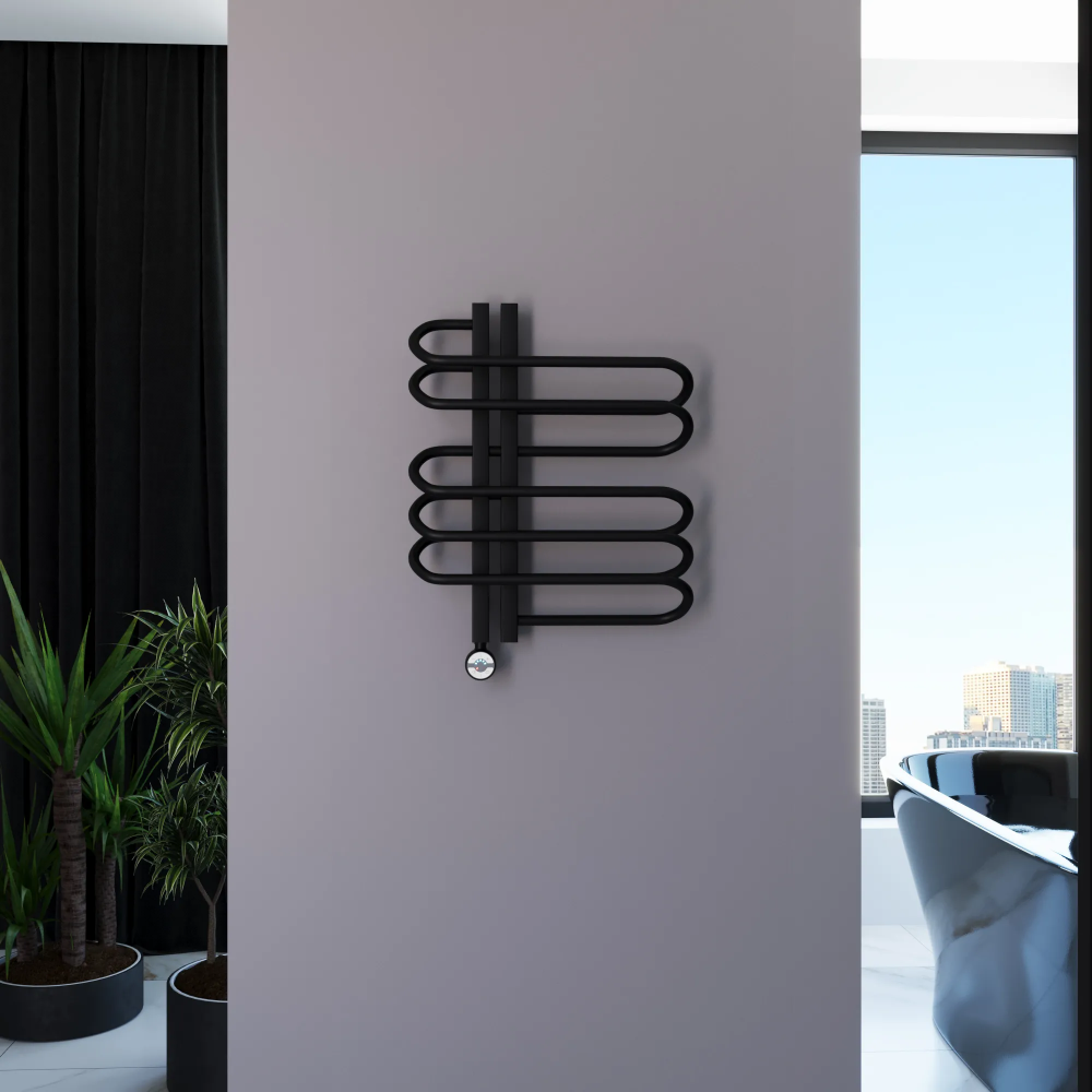 Полотенцесушитель электрический Grota Stelle 500x600/l черный