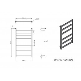 Полотенцесушитель водяной Grota Brezza 530x900 черный