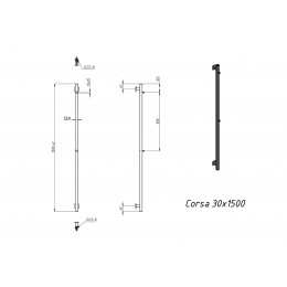 Полотенцесушитель водяной Grota Corsa 30х1500 хром матовый