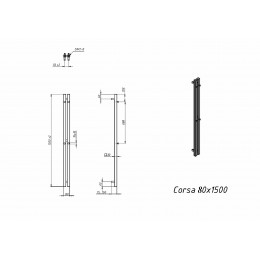 Полотенцесушитель электрический Grota Corsa 80х1500 хром глянцевый