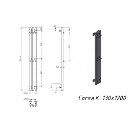 Полотенцесушитель электрический Grota Corsa K 130х1200 хром глянцевый