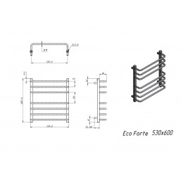 Полотенцесушитель электрический Grota Eco Forte 530x600 хром матовый