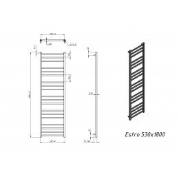Полотенцесушитель электрический Grota Estro 530x1800 белый