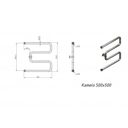 Полотенцесушитель водяной Grota Kamelo 500x500 хром глянцевый