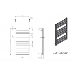 Полотенцесушитель водяной Grota Lux 530x900 белый