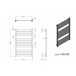 Полотенцесушитель водяной Grota Lux 630x900 хром матовый