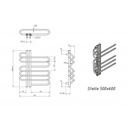 Полотенцесушитель электрический Grota Stelle 500x600/l хром глянцевый