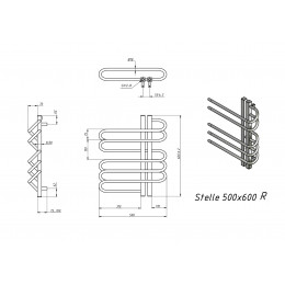 Полотенцесушитель электрический Grota Stelle 500x600/r черный