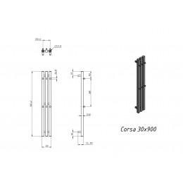 Полотенцесушитель электрический Grota Corsa 130х900 белый