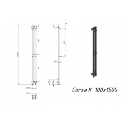 Полотенцесушитель электрический Grota Corsa K 100х1500 хром матовый