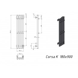 Полотенцесушитель электрический Grota Corsa K 180х900 хром матовый