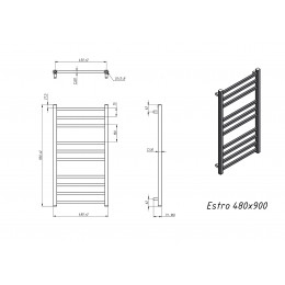 Полотенцесушитель водяной Grota Estro 480x900 белый