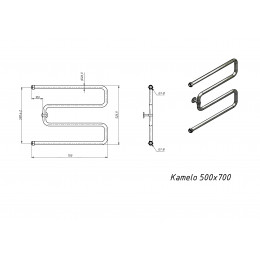 Полотенцесушитель водяной Grota Kamelo 500x700 хром глянцевый