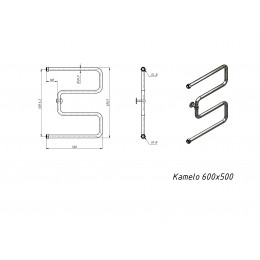 Полотенцесушитель водяной Grota Kamelo 600x500 хром глянцевый